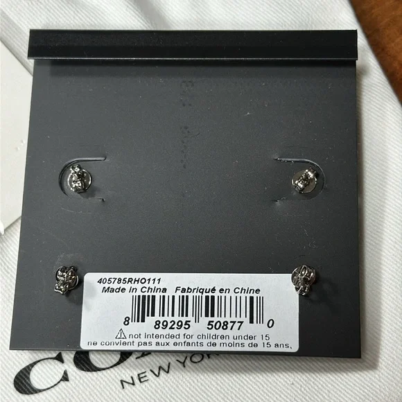 *NWT* COACH Signature Stud & Crystal Stud Earrings Set - Picture 6 of 8